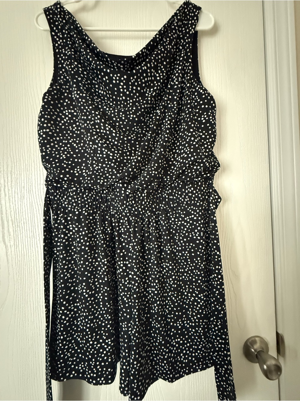 Versona Black and White Polka Dot Sleeveless Dress